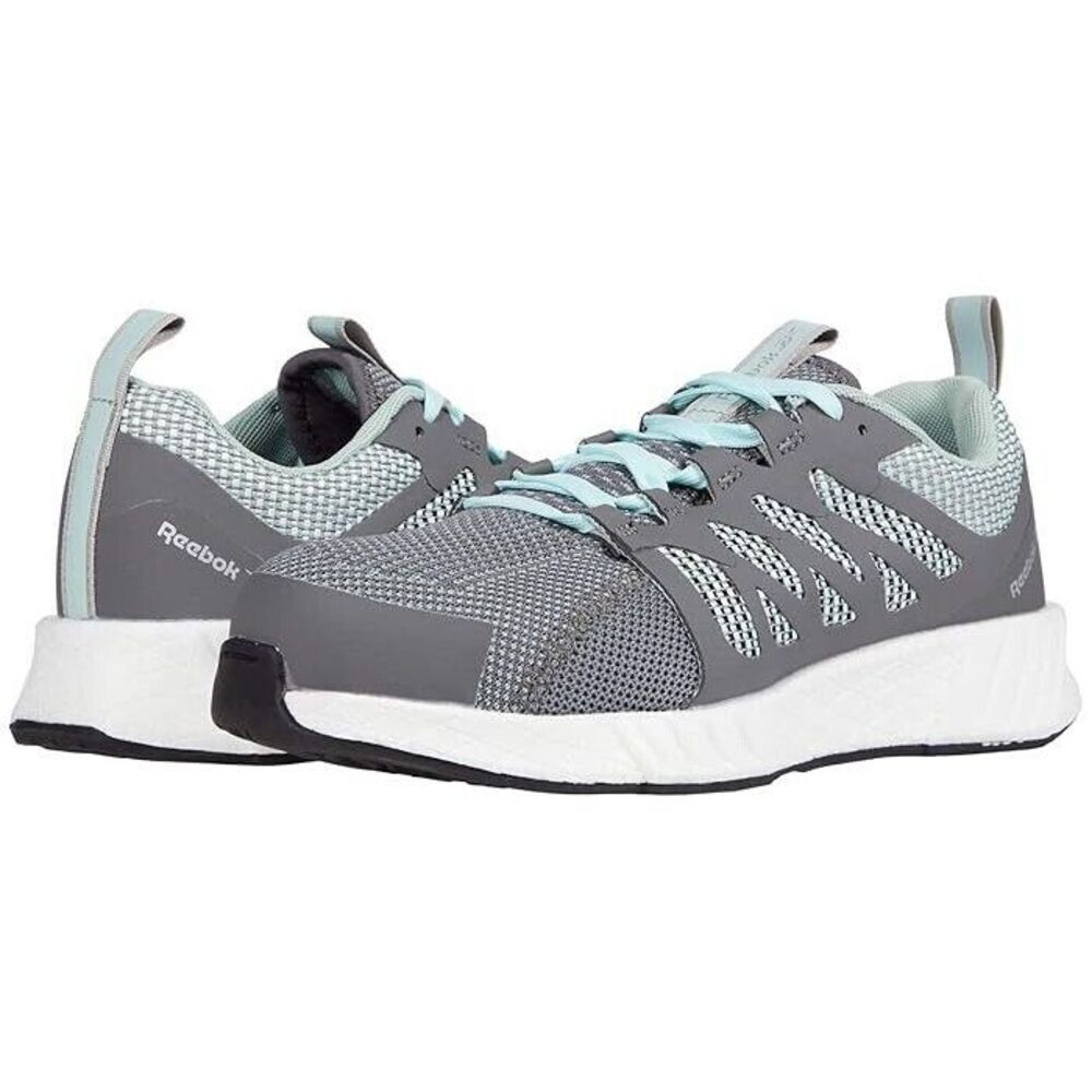 REEBOK‎ RB316 WOMEN'S STEEL TOE GREY/MINT GREEN ATHLETIC WORK SHOES 10.5 D Wide